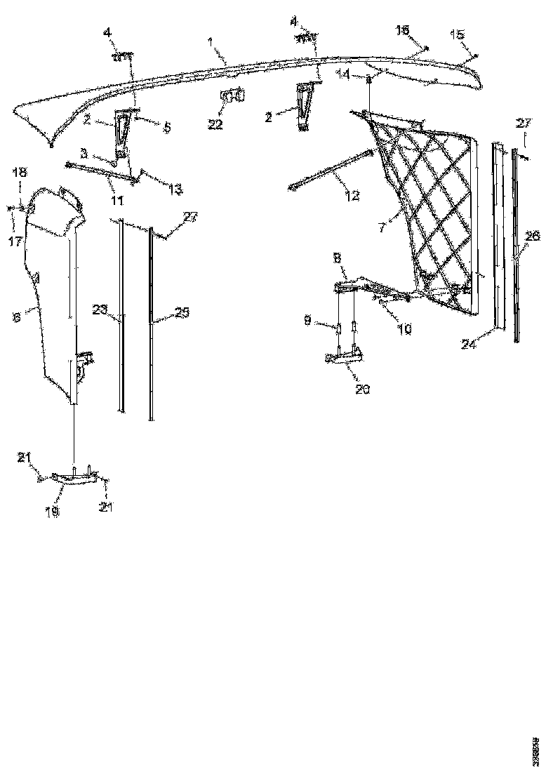 Buy 1540286 Aluminium profile roof part, right side SCANIA
