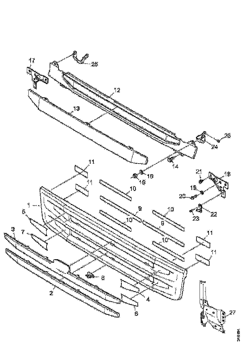 Buy 1885944 FRONT GRILLE PANEL SCANIA