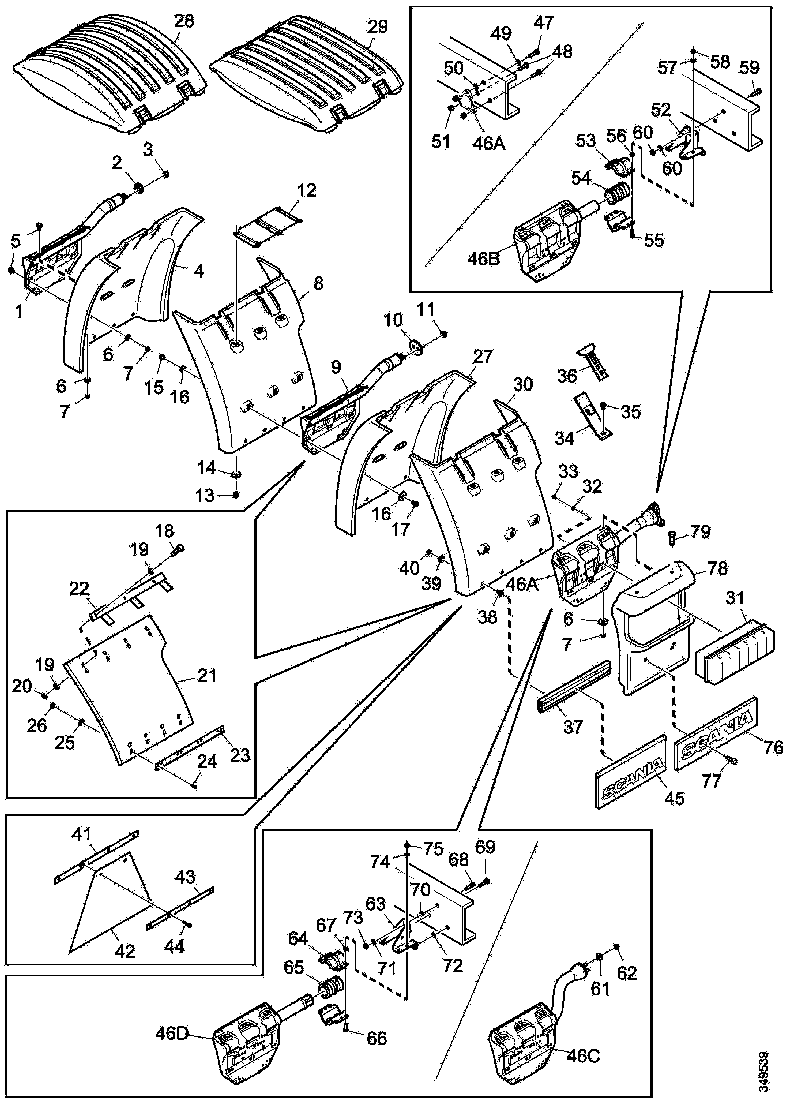 Buy 2054603 MUDGUARD BRACKET LH SCANIA