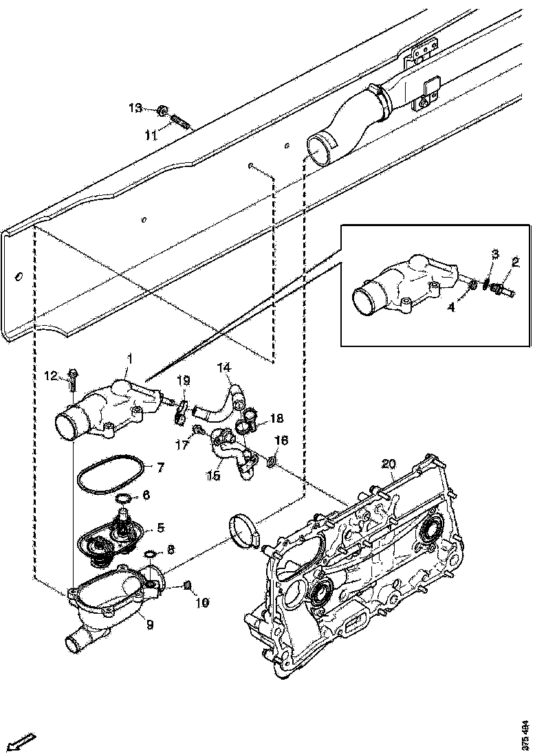 Buy 2378989 THERMOSTAT HOUSING COVER SCANIA